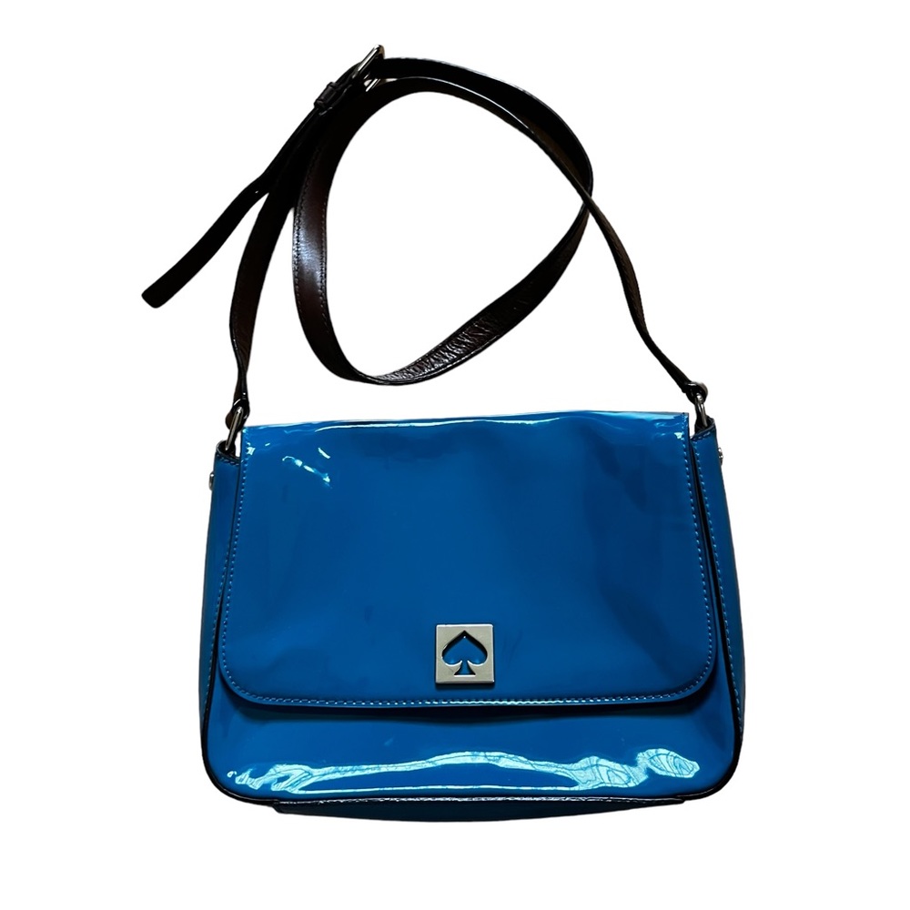 Kate Spade Blue Patent Leather Crossbody Bag